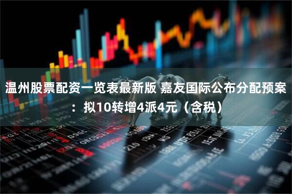 温州股票配资一览表最新版 嘉友国际公布分配预案：拟10转增4派4元（含税）